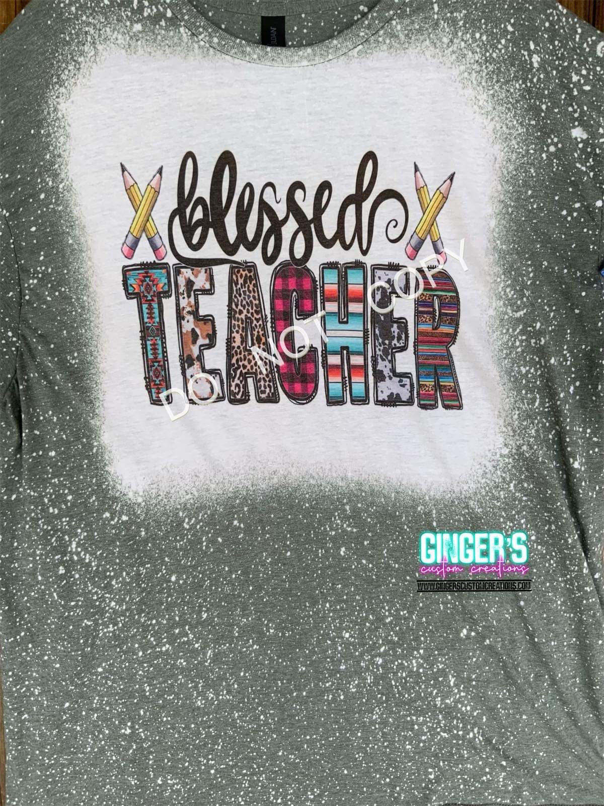 BLESSED TEACHER - BLEACHED SHORT SLEEVE