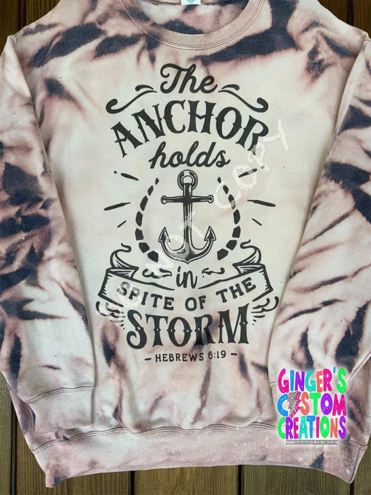 THE ANCHOR HOLDS IN SPITE OF THE STORM REVERSE CREWNECK